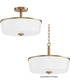 Fuller 3-Light Semi Flush/Pendant Convertible Natural Aged Brass