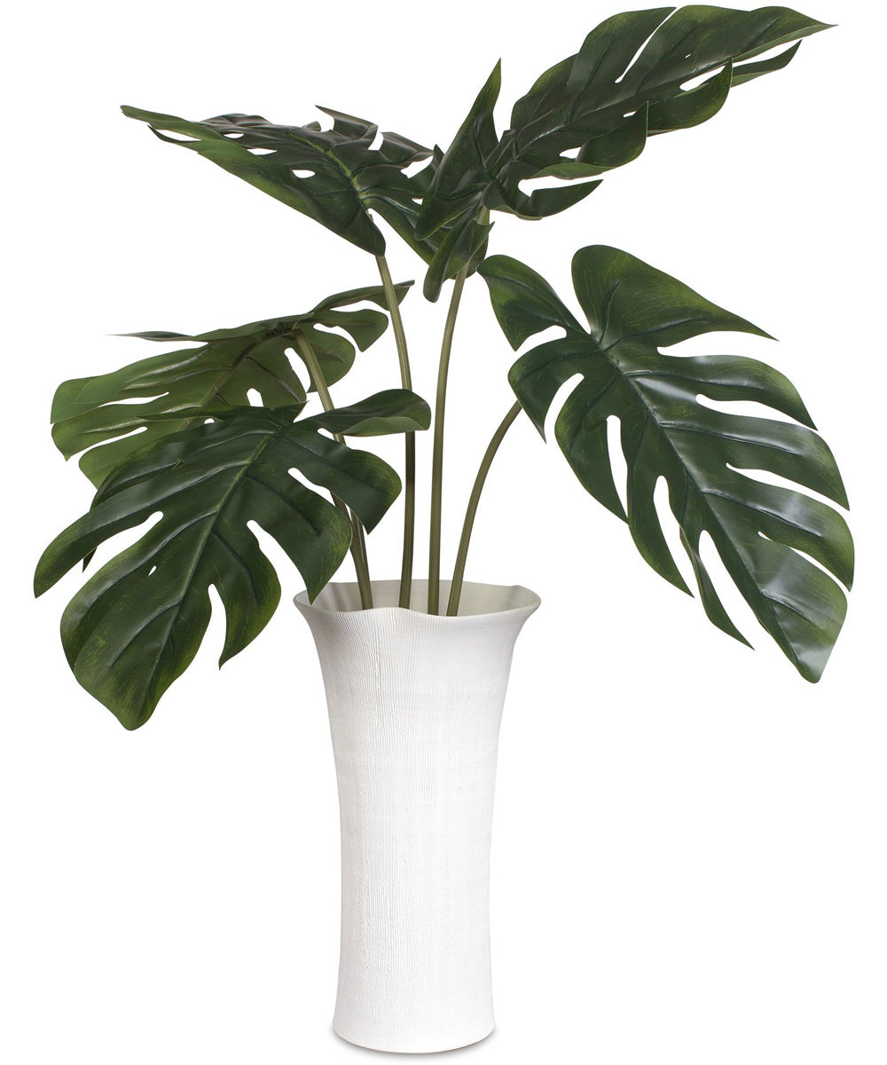 Muse Monstera White Vase Centerpiece