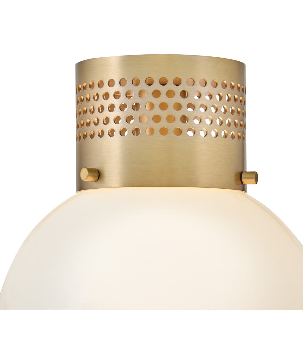 Taj 1-Light Small Flush Mount in Lacquered Brass