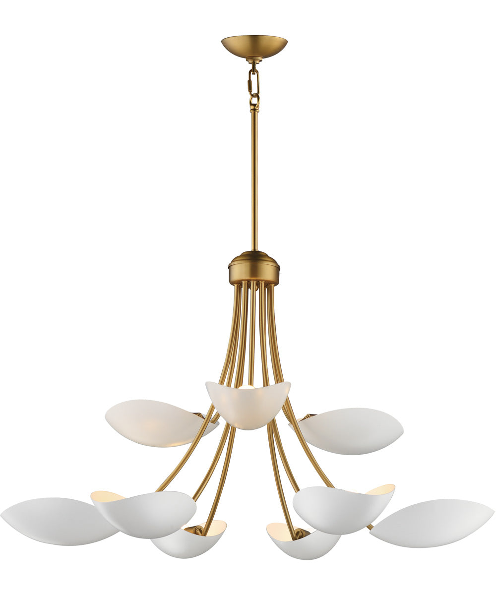 Maris 9-Light Chandelier White/Natural Aged Brass