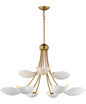 Maris 9-Light Chandelier White/Natural Aged Brass
