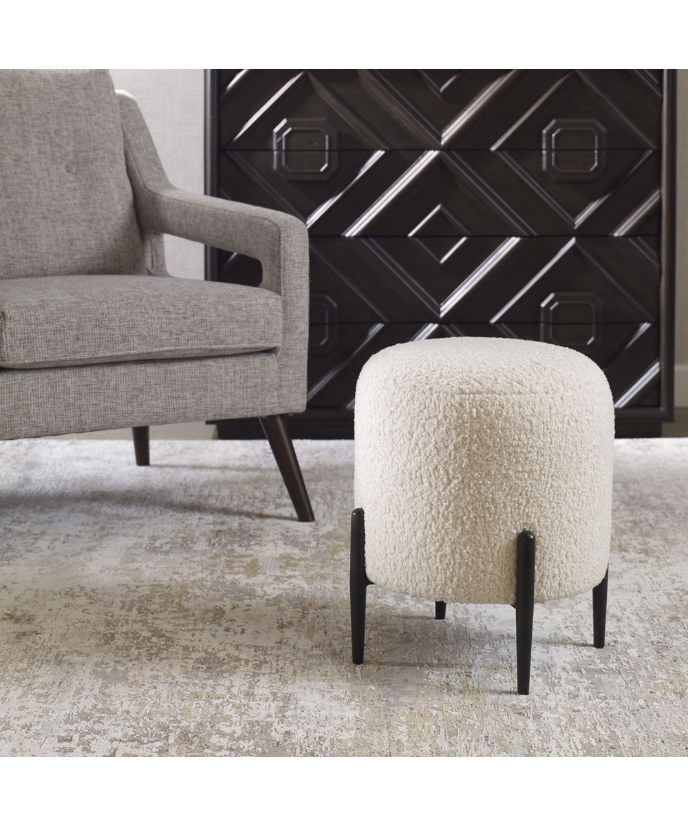 Arles White Shearling Ottoman