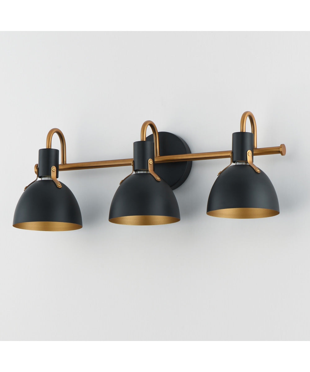 Dusk 3-Light Wall Sconce Black / Antique Brass