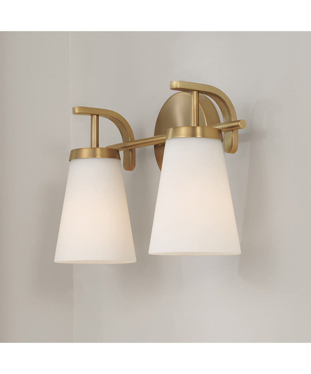 Drake 2-Light Vanity Aged Brass