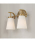 Drake 2-Light Vanity Aged Brass