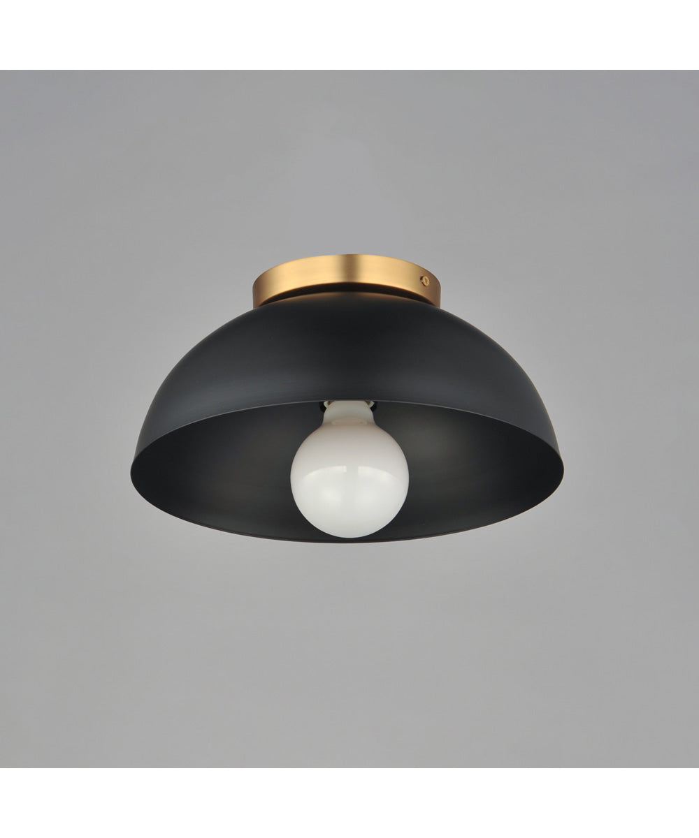 Thelonious 12 inch Flush Mount Black / Natural Aged Brass
