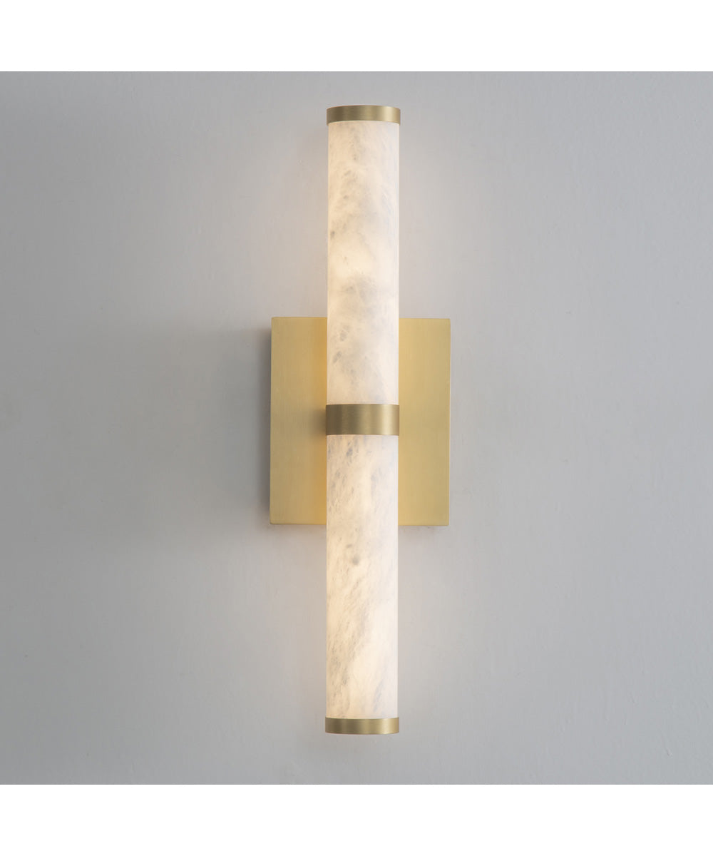 Aragon 17 inch Bath Vanity White Alabaster / Gold