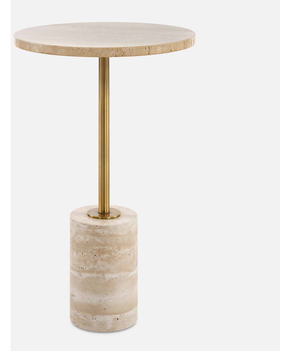 Malya Travertine Accent Table