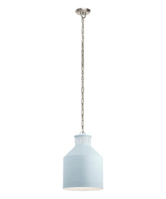 12"w Montauk 3-Light Vintage Pendant Light Fixture Calming Light Blue Finish by Kichler