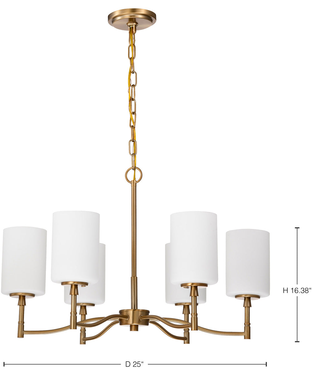 Liam 6-Light Chandelier Burnished Brass