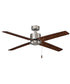 52" Aldea IV 4-Blade Ceiling Fan Brushed Nickel Motor Finish and Walnut Blade Finish