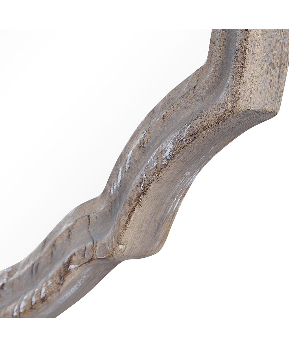 24x34" Wall Mirror Natural Wood-Effect with Light Ivory