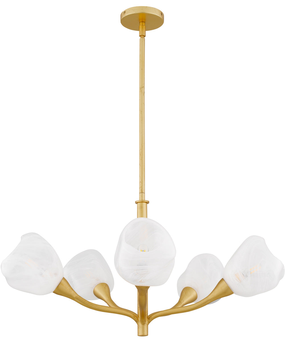 Adelyn 5-light Chandelier Gold Leaf