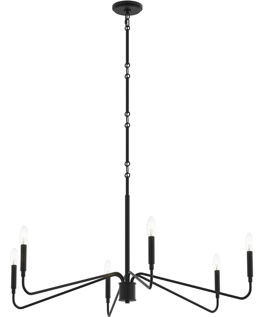 Pilar 6-Light Chandelier Matte Black