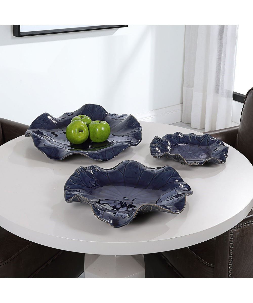 Abella Blue Ceramic Wall Decor, Set of 3