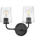 Kline 3-Light Small Two Light Vanity in Black