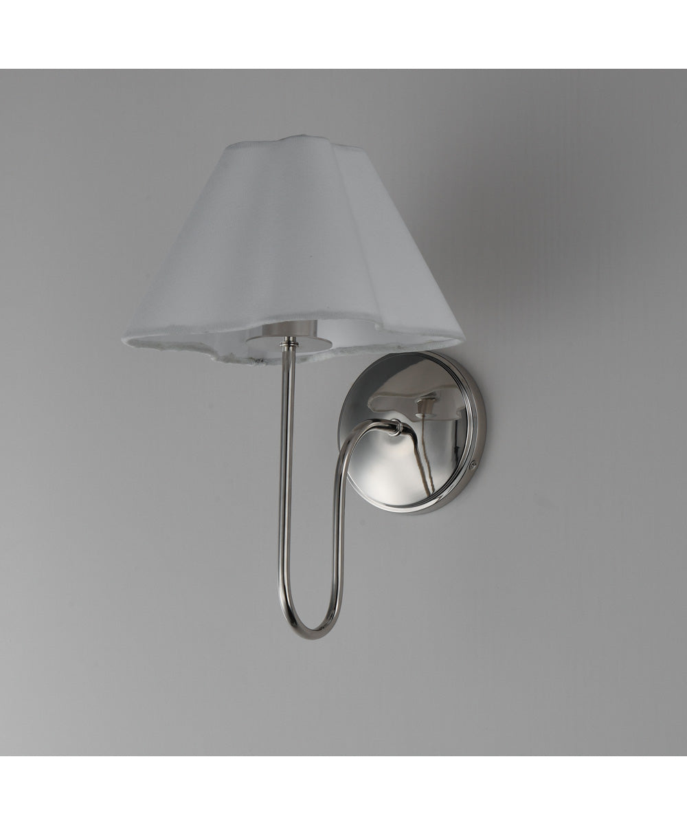 Saxon 1-Light Wall Sconce Polished Nickel
