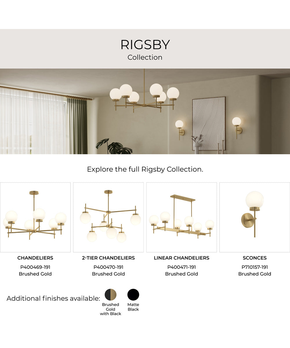 Rigsby 6-Light Linear Chandelier Brushed Gold