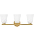Bri 3-Light Medium Three Light Vanity in Lacquered Brass