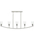 Jheni 5-Light Linear Chandelier with Clear Glass Shades Brushed Nickel