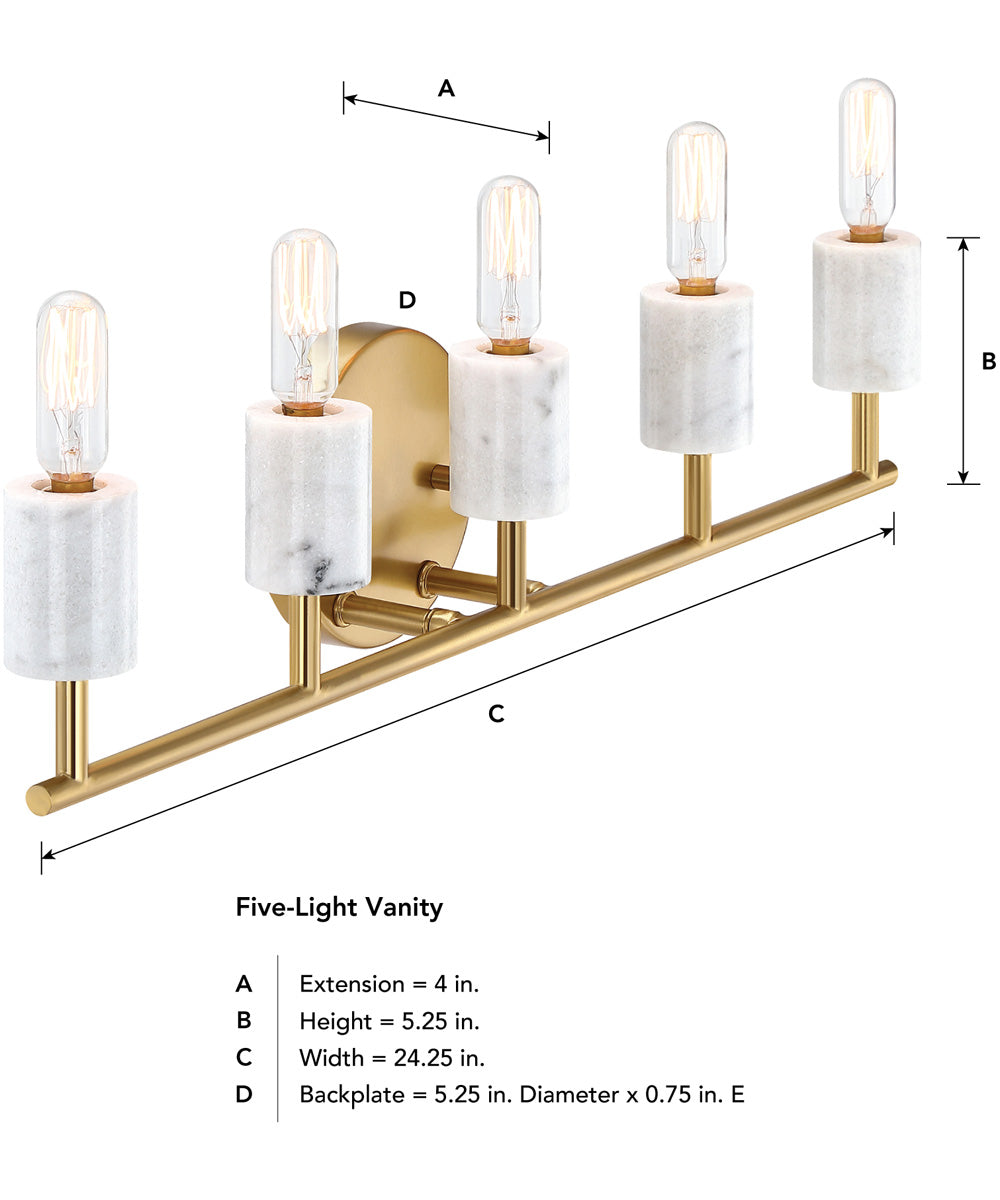 Star Dust 5 Light Vanity Brushed Gold