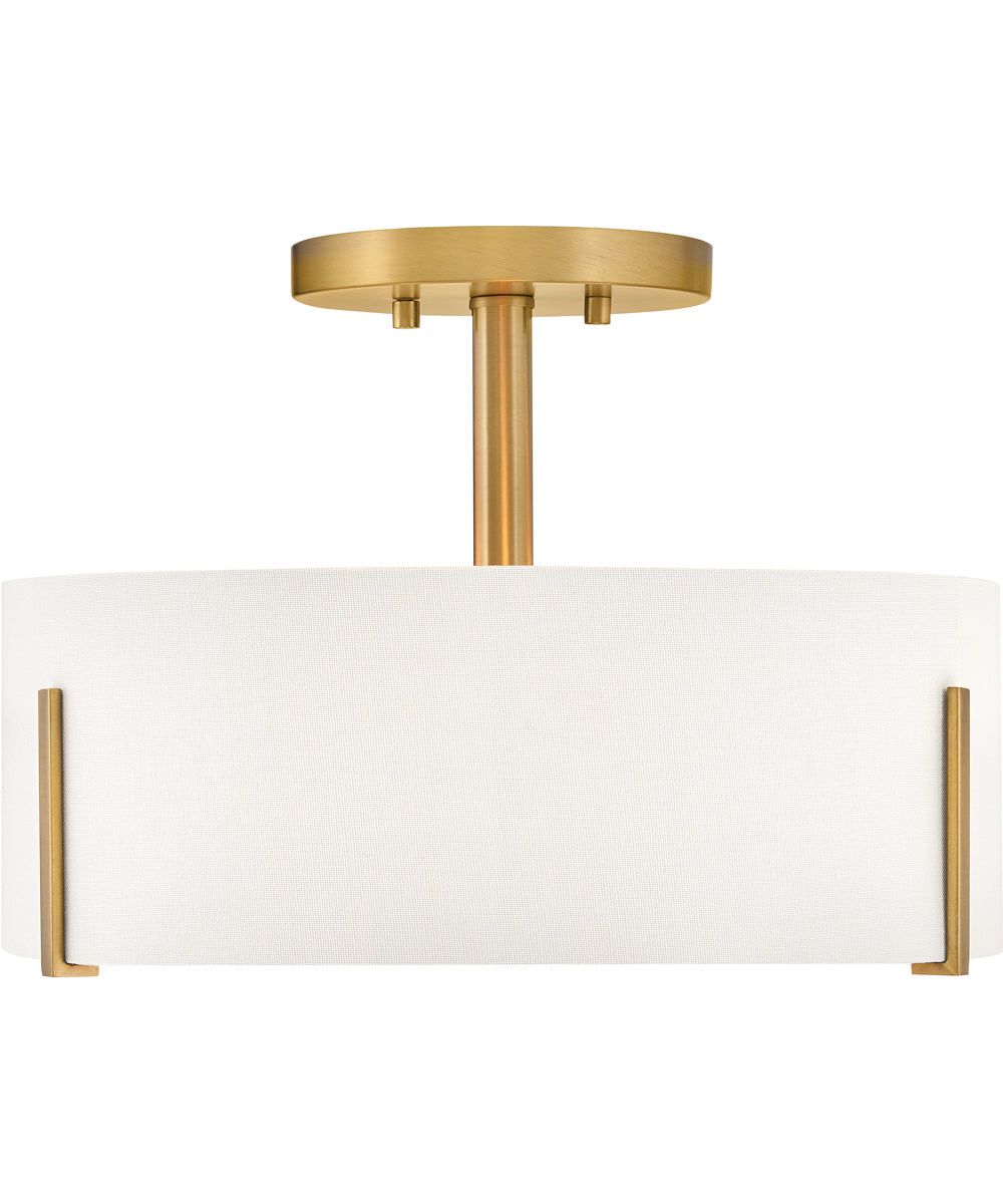 Halle 3-Light Medium Semi-Flush Mount in Lacquered Brass