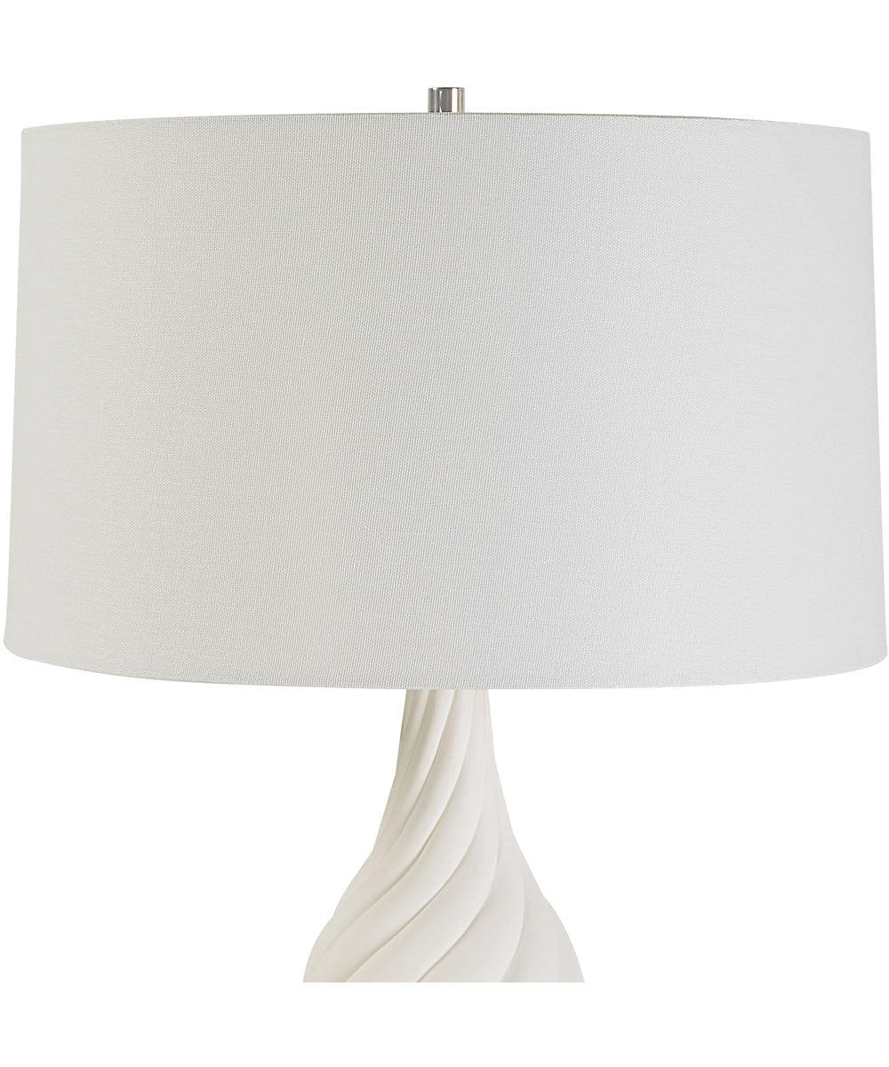 Twisted Swirl White Table Lamp