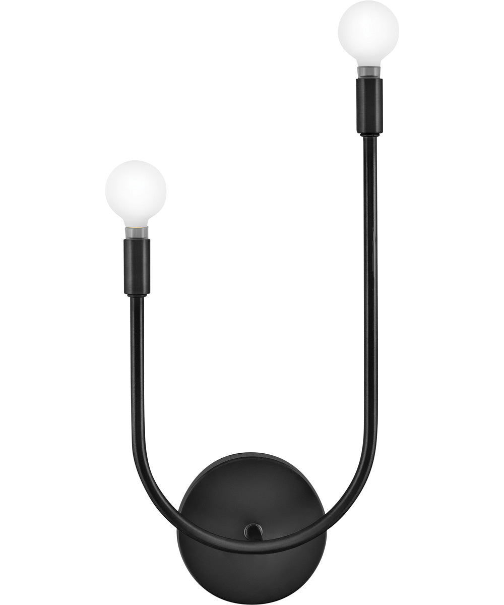 Cora 2-Light Large Two Light Sconce in Black