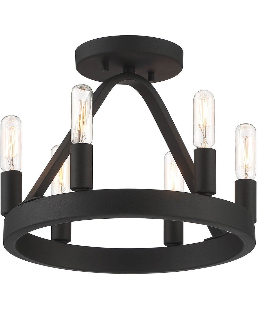 Carousel 6 Light Semi Flush Black