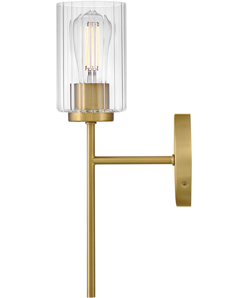 Leta 1-Light Medium Single Light Sconce in Lacquered Brass