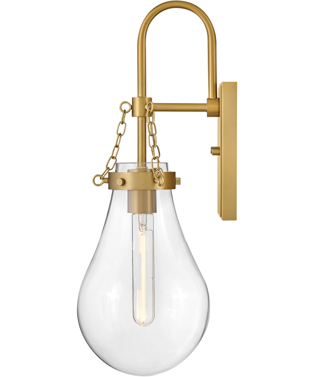 Eloise 1-Light Large Single Light Sconce in Lacquered Brass