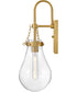Eloise 1-Light Large Single Light Sconce in Lacquered Brass