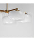 Glazed 5-Light Chandelier White/Natural Aged Brass