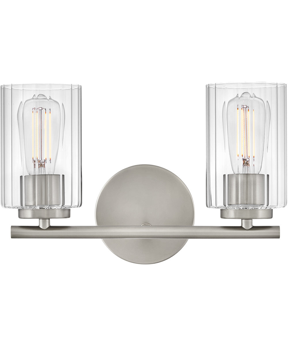 Leta 2-Light Small Two Light Vanity in Brushed Nickel