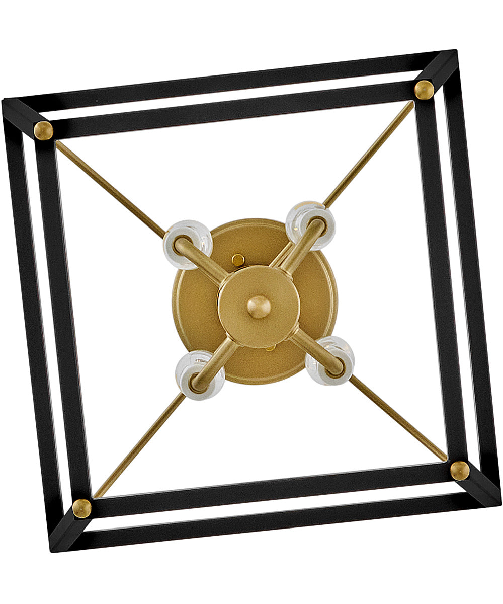 Tate 4-Light Small Semi-Flush Mount in Black