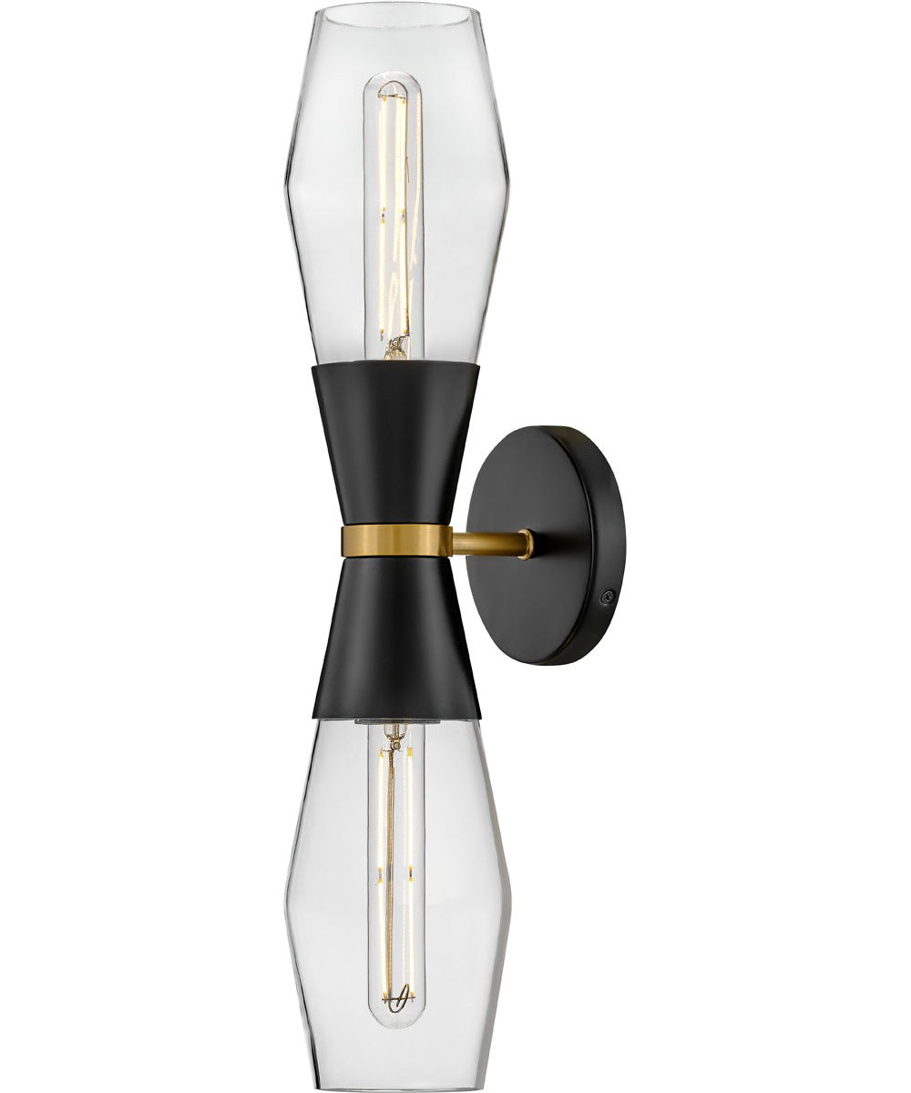 Livie 2-Light Large Two Light Sconce in Black