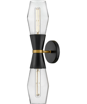 Livie 2-Light Large Two Light Sconce in Black