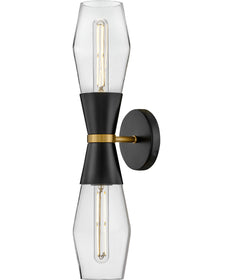 Livie 2-Light Large Two Light Sconce in Black