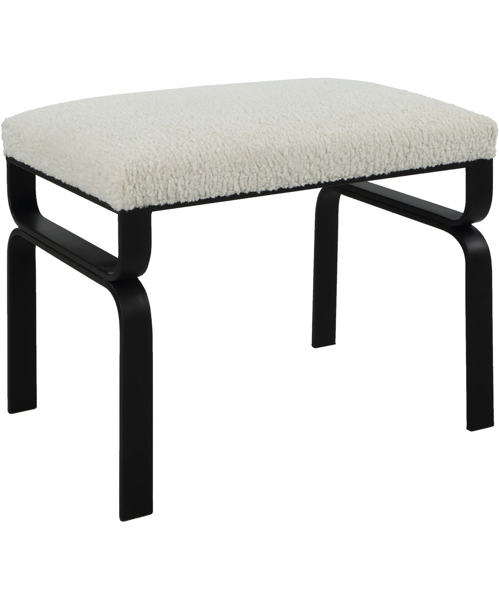 Diverge White Shearling Small Bench
