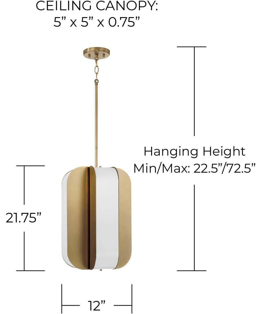 Marcell 4-Light Pendant Aged Brass