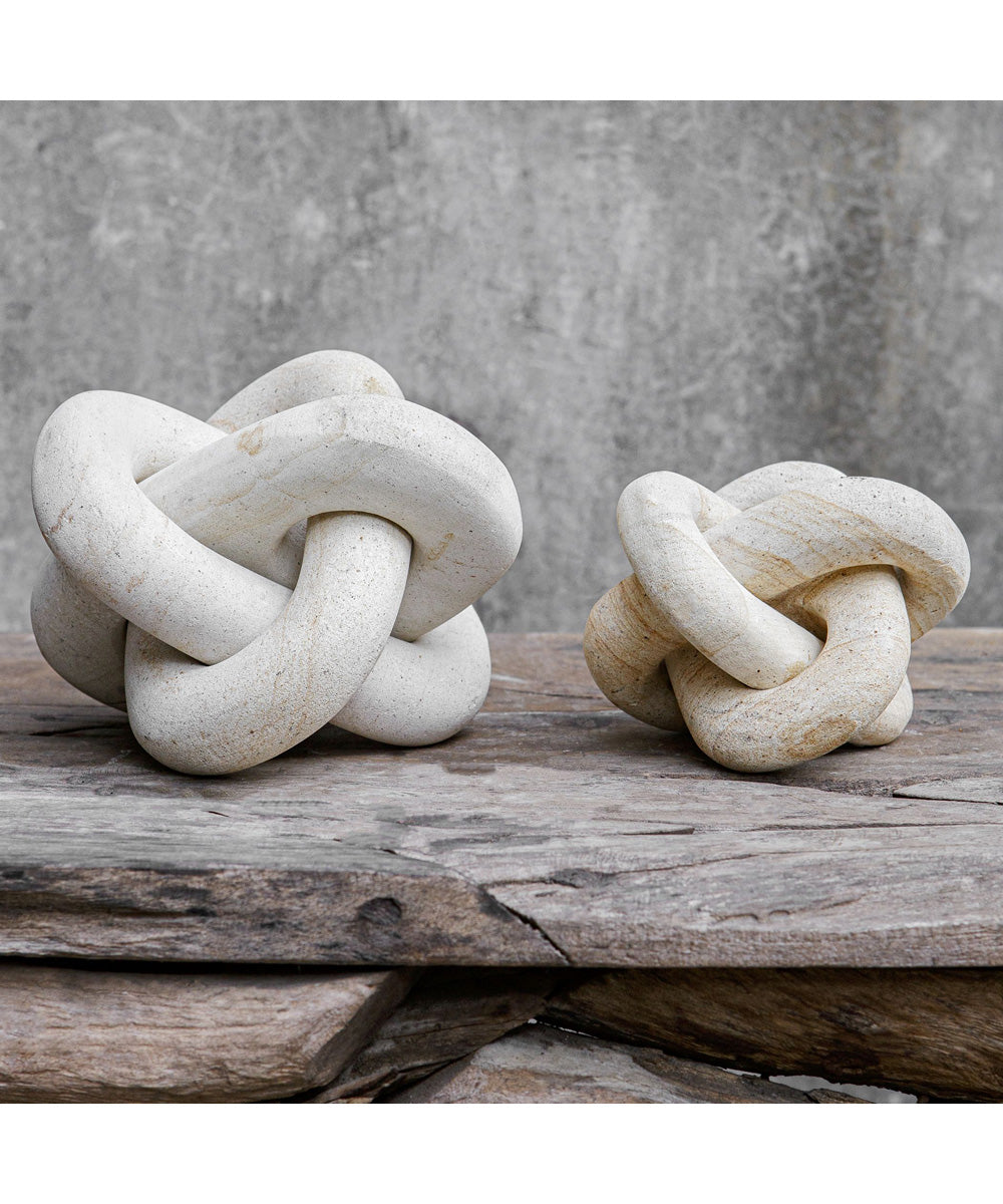 Limestone Link Sculptures, Set of 2