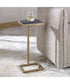 Martini Table in Aged Gold with Marine Black Marble