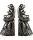 Daydreaming Frogs Aged Silver Bookends, Set of 2
