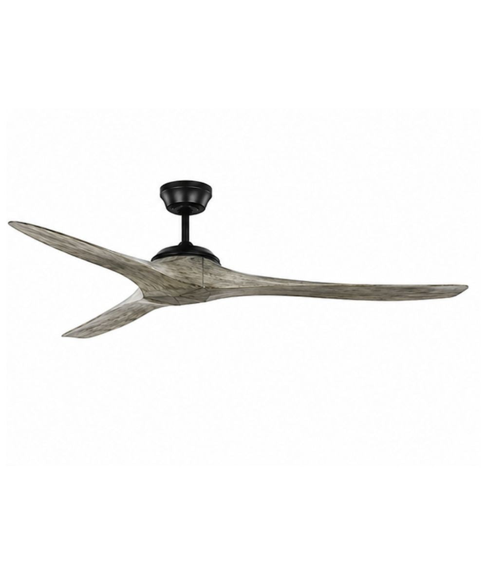 60" Edge Coastal 3-Blade Indoor/Outdoor Ceiling Fan Aged Pewter with Light Grey Weathered Oak Blades with Remote
