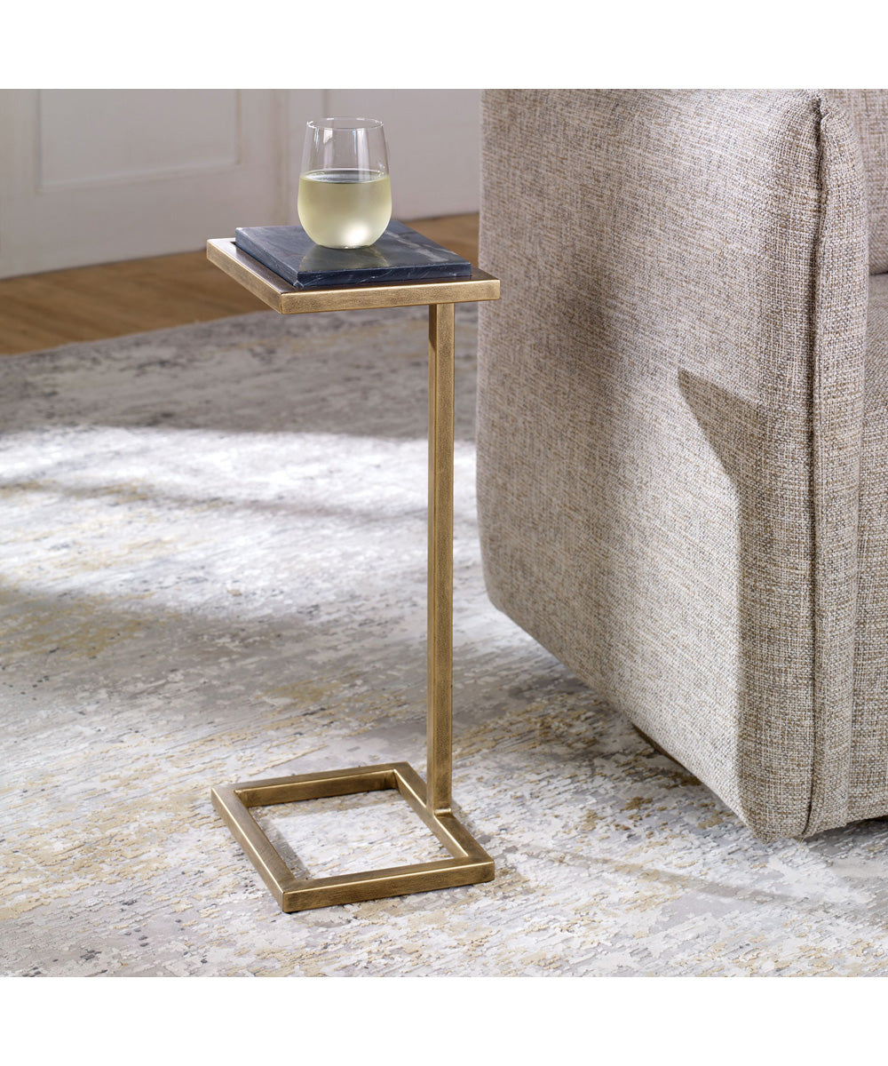 Martini Table in Aged Gold with Marine Black Marble