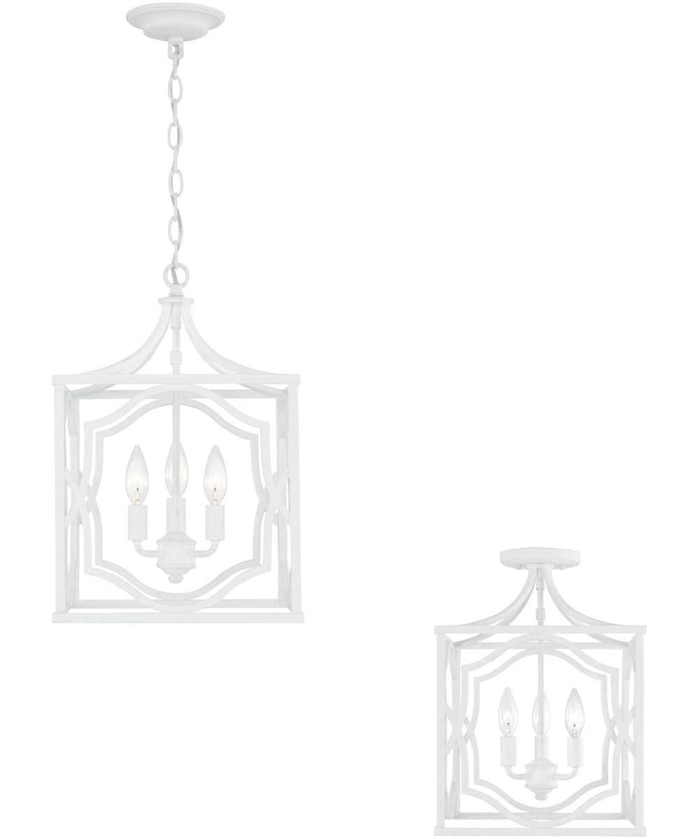 Anna 3-Light Foyer Textured White