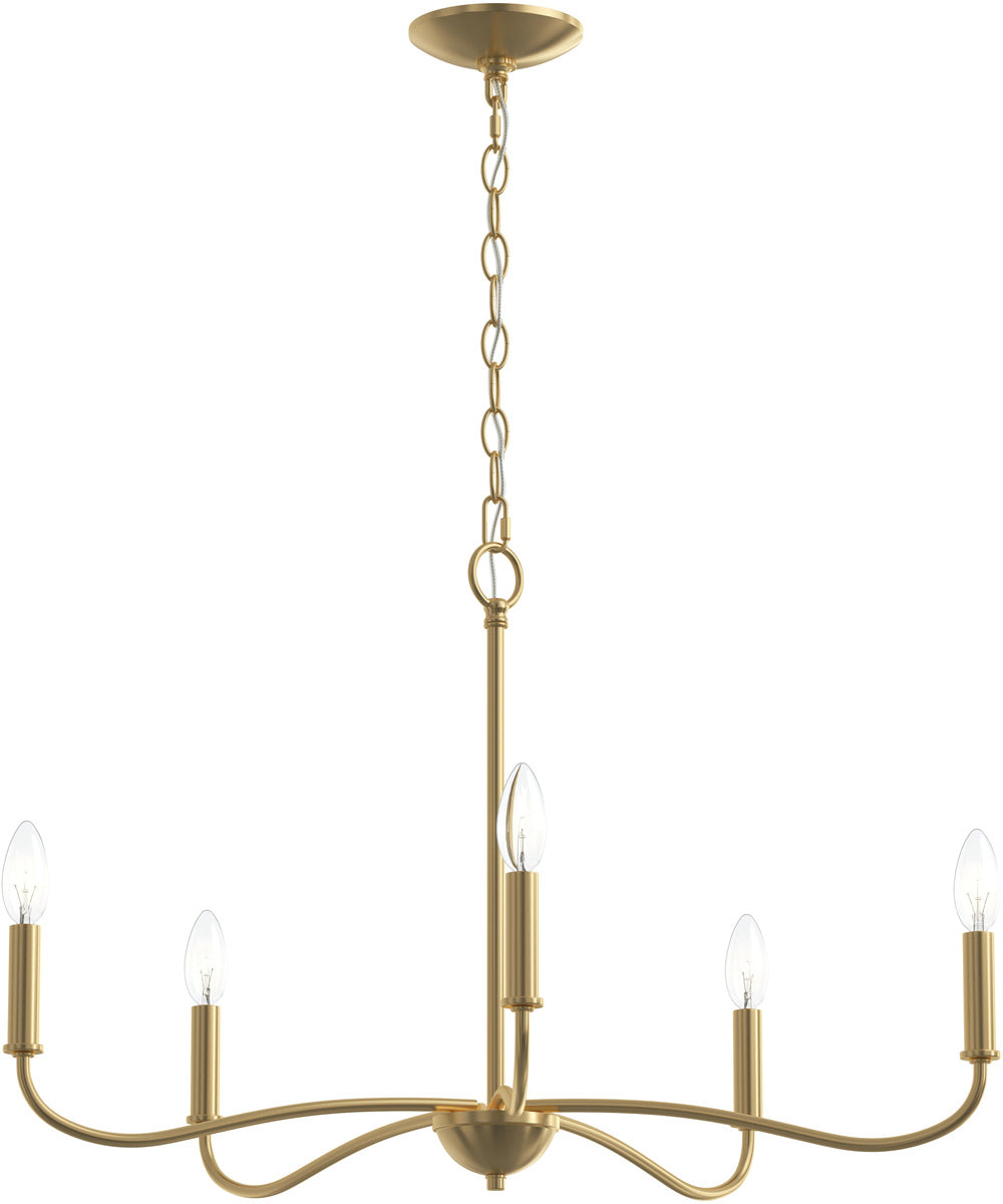 Ilia 5-Light Chandelier Brushed Gold