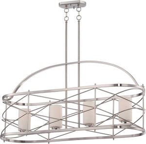 12"W Ginger 4-Light Pendant Brushed Nickel
