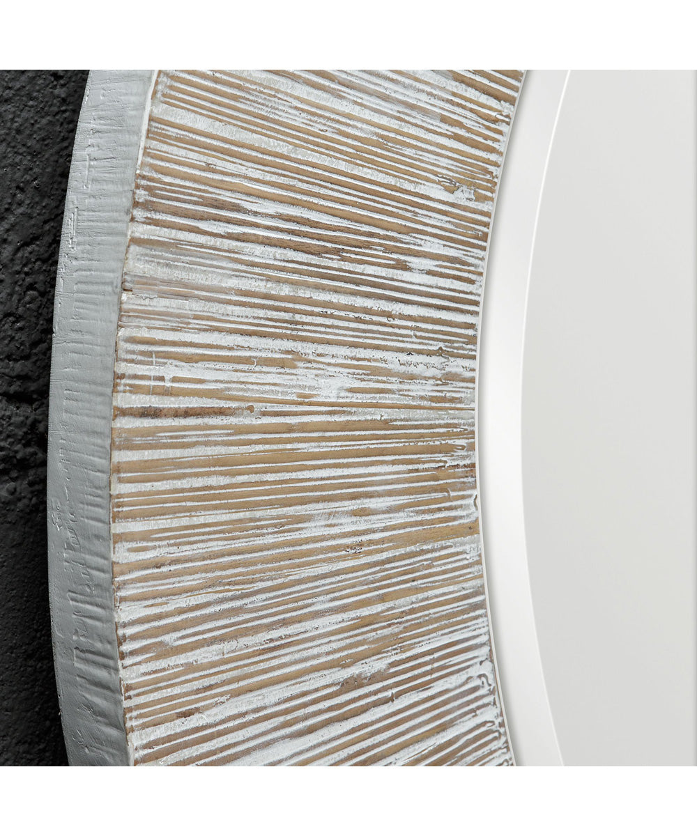 Repose Whitewash Round Mirror