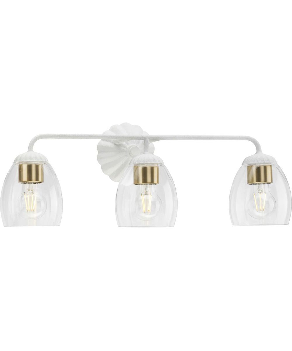 Quillan 3-Light Transitional Bath & Vanity Light White Plaster